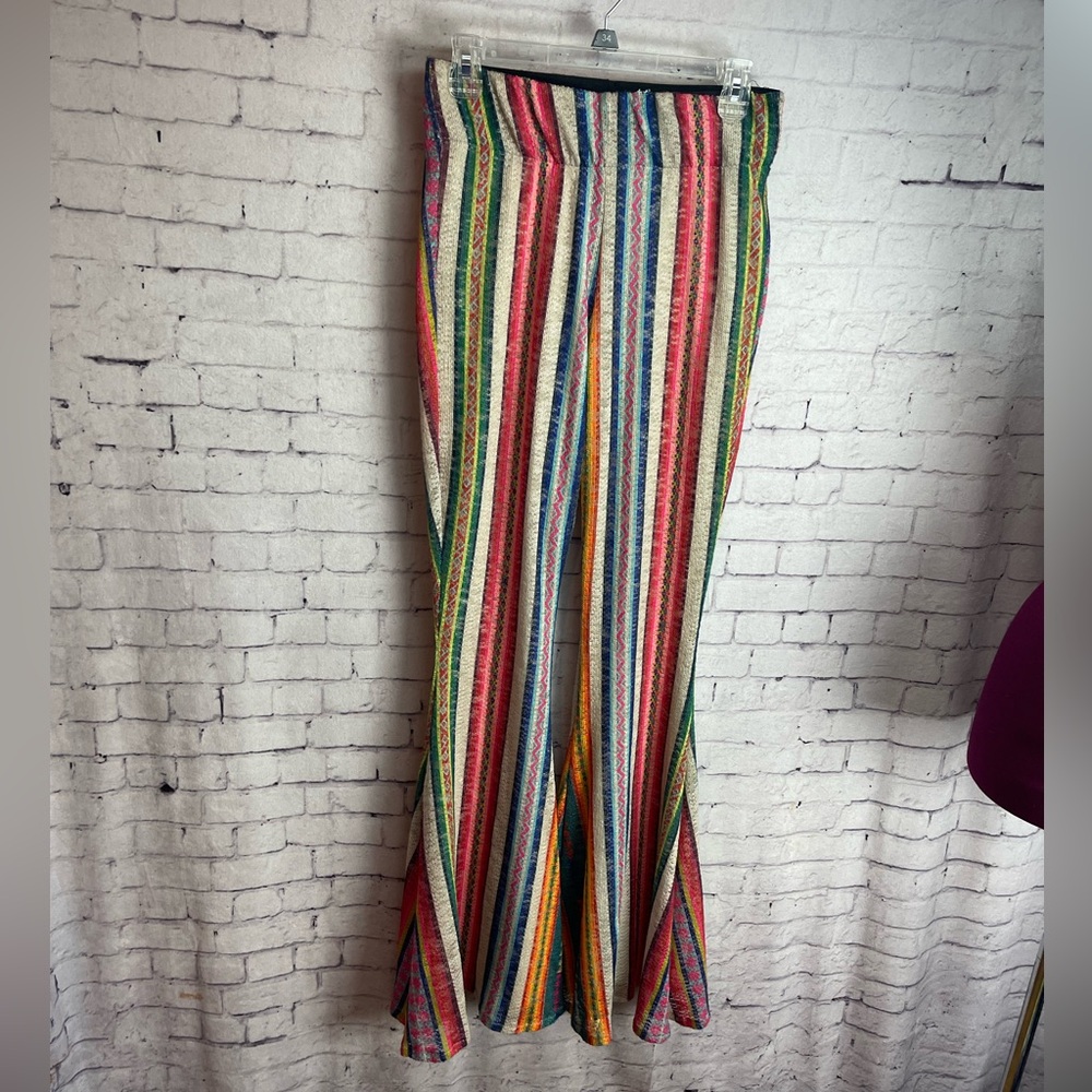 Judith March size medium striped flare pants